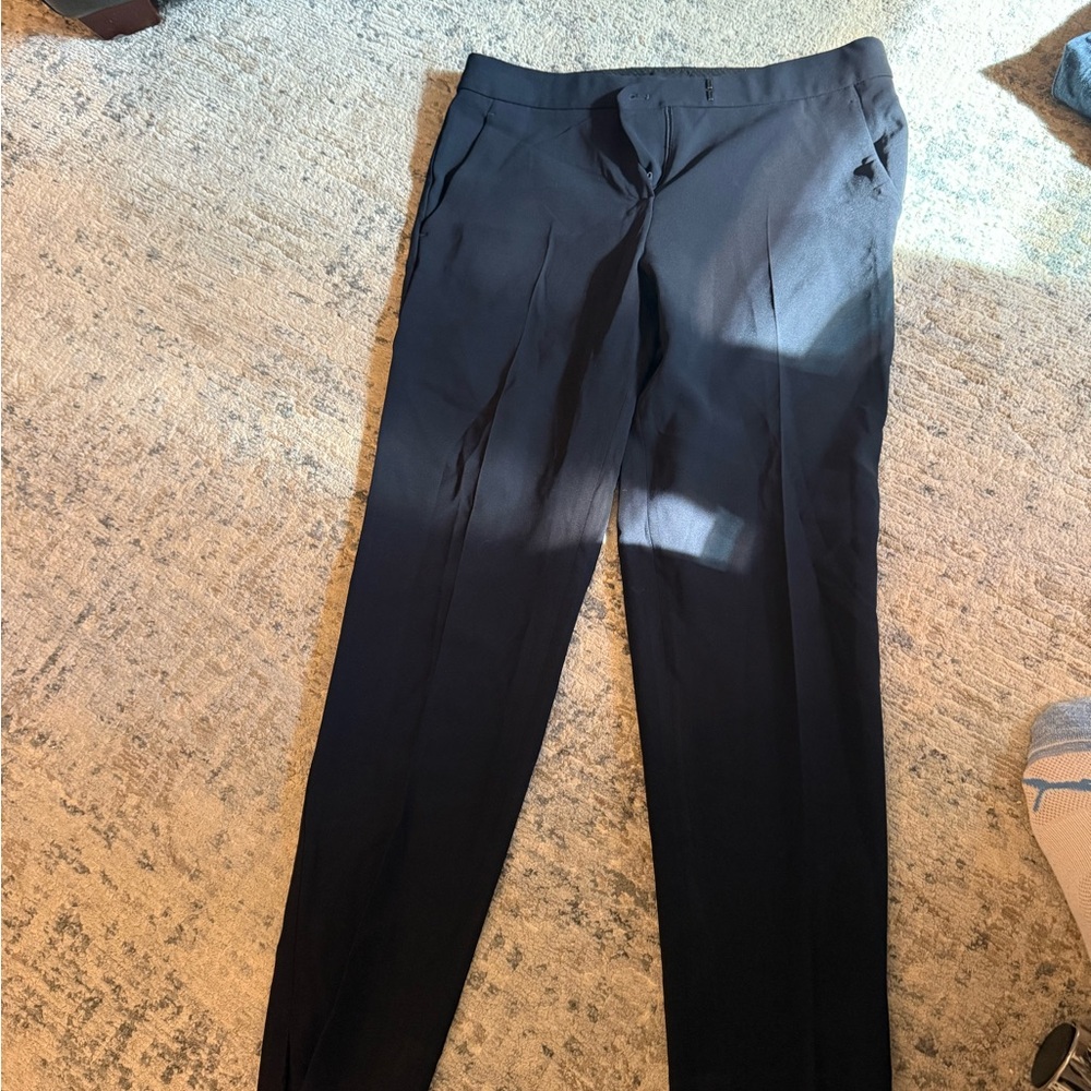 Theory Black Dress Pants Sleek Straight-Leg Design